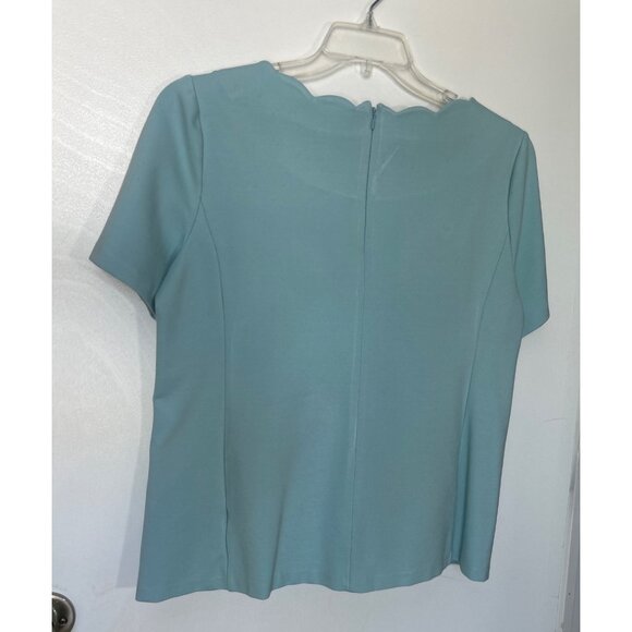 Talbots Women Scallop Neck Short Sleeve Top Size L - Picture 3 of 5